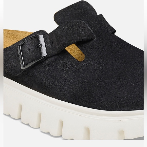 BIRKENSTOCK Boston Chunky Clogs Black/White Size 38 - Picture 2 of 5